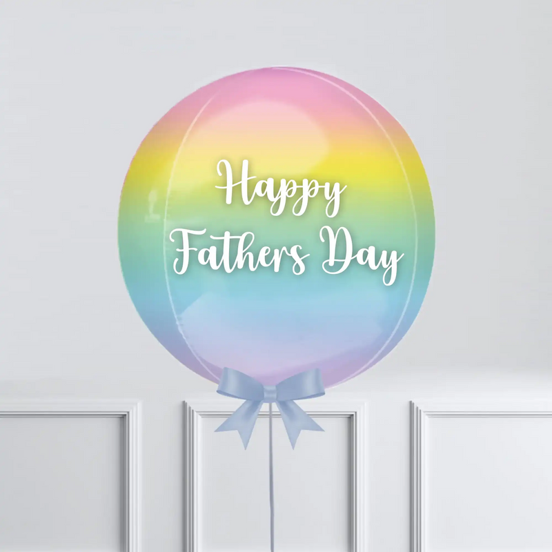 Personalised Orb Balloon - Pastel Rainbow Ombre Personalised Balloons
