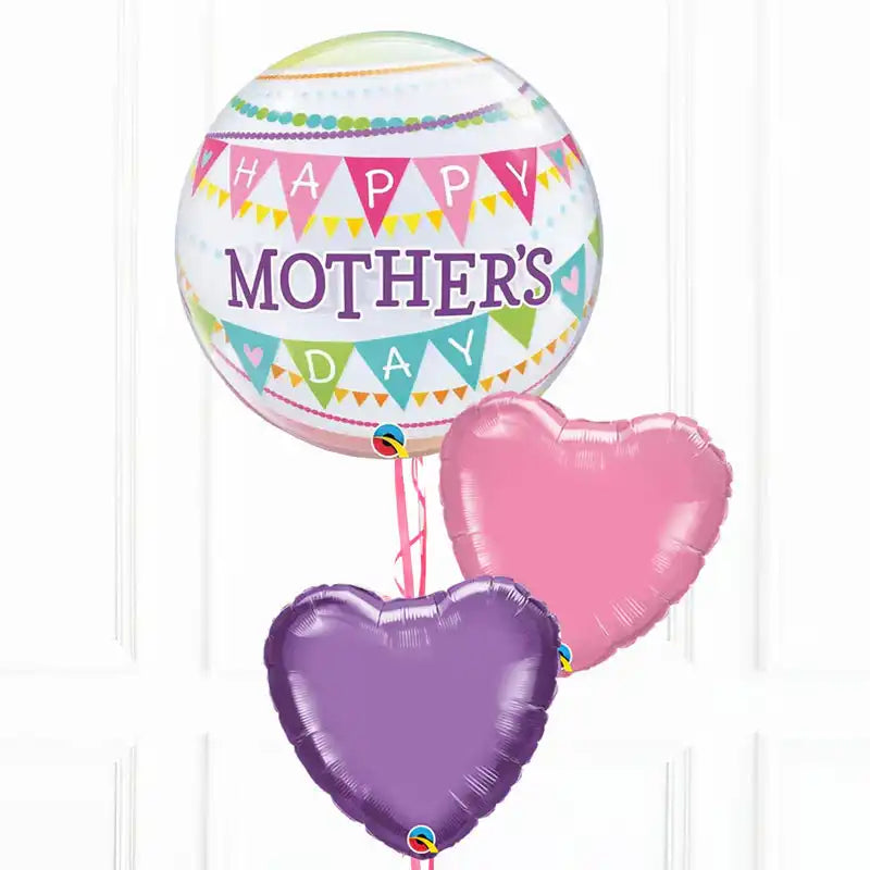 Happy Mother's Day Inflated Bubble Balloon Bunch Personalised Balloons