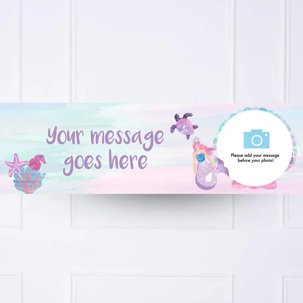 Queen of the Sea Personalised Party Banner Photo and Message Personalised Banner