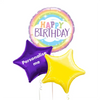 Personalised Inflated Balloon Bunch - Retro Foil Personalised Balloons