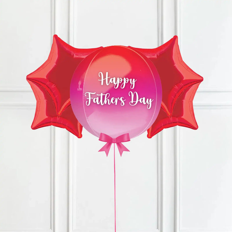 Personalised Orb Balloon - Pink & Red Ombre 4 Balloons Personalised Balloons