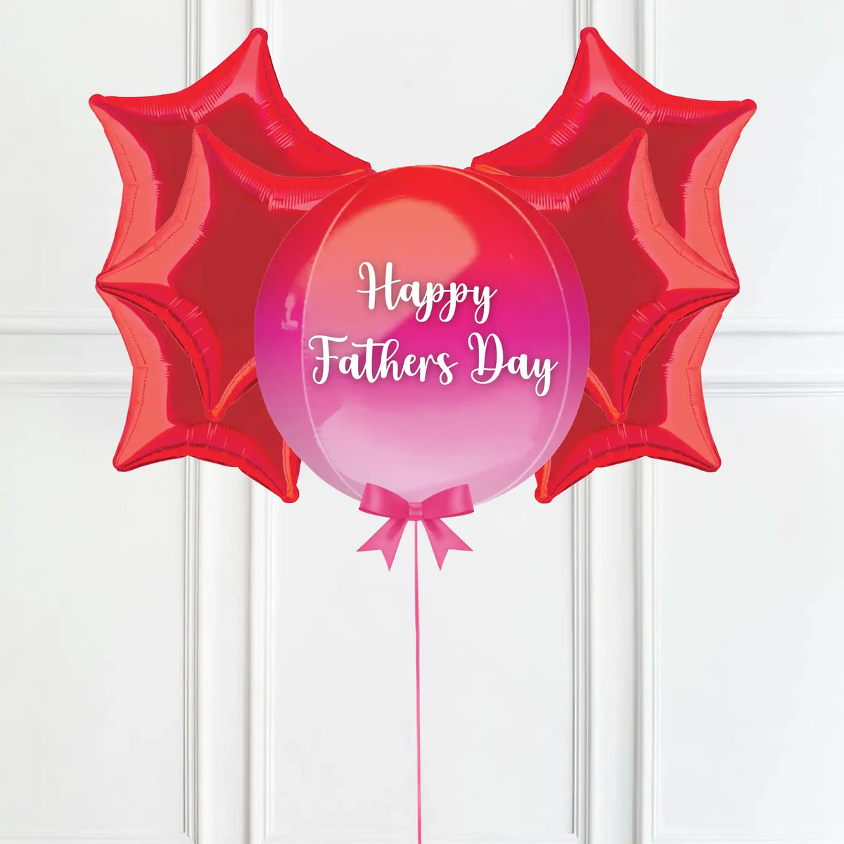 Personalised Orb Balloon - Pink & Red Ombre 6 Balloons Personalised Balloons