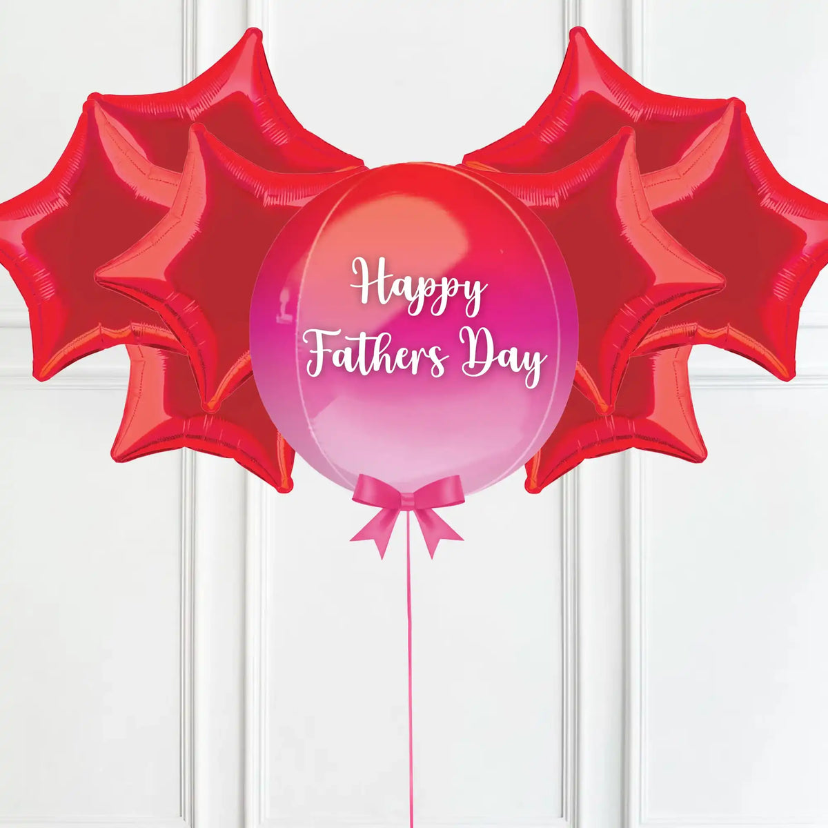 Personalised Orb Balloon - Pink & Red Ombre 8 Balloons Personalised Balloons