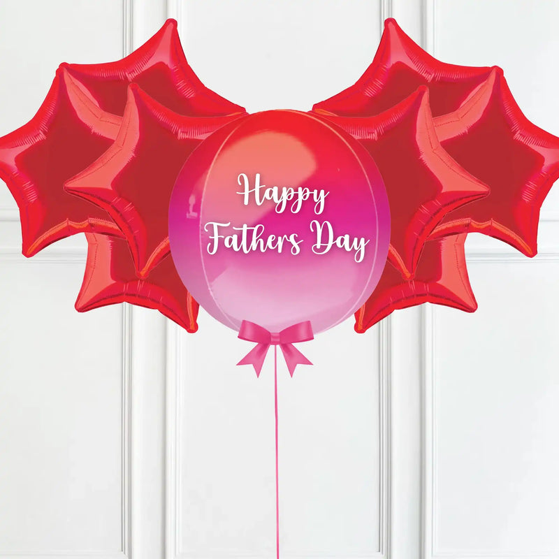 Personalised Orb Balloon - Pink & Red Ombre 8 Balloons Personalised Balloons