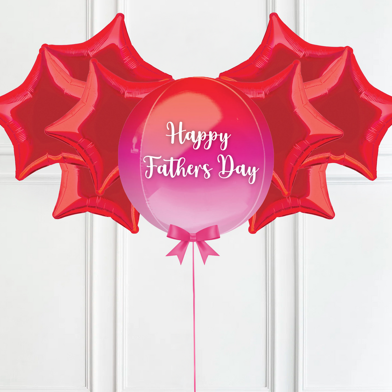 Personalised Orb Balloon - Pink & Red Ombre