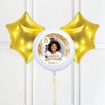 Personalised Photo Balloon - Any Age Birthday: White Lustre