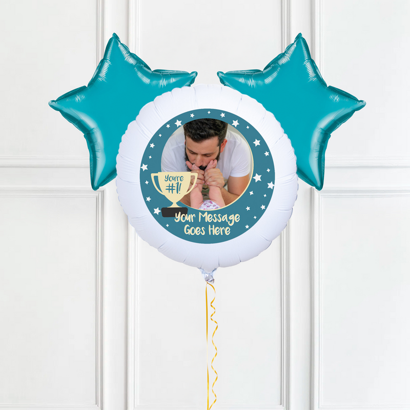 Personalised Photo Balloon - You’re Number 1: Blue