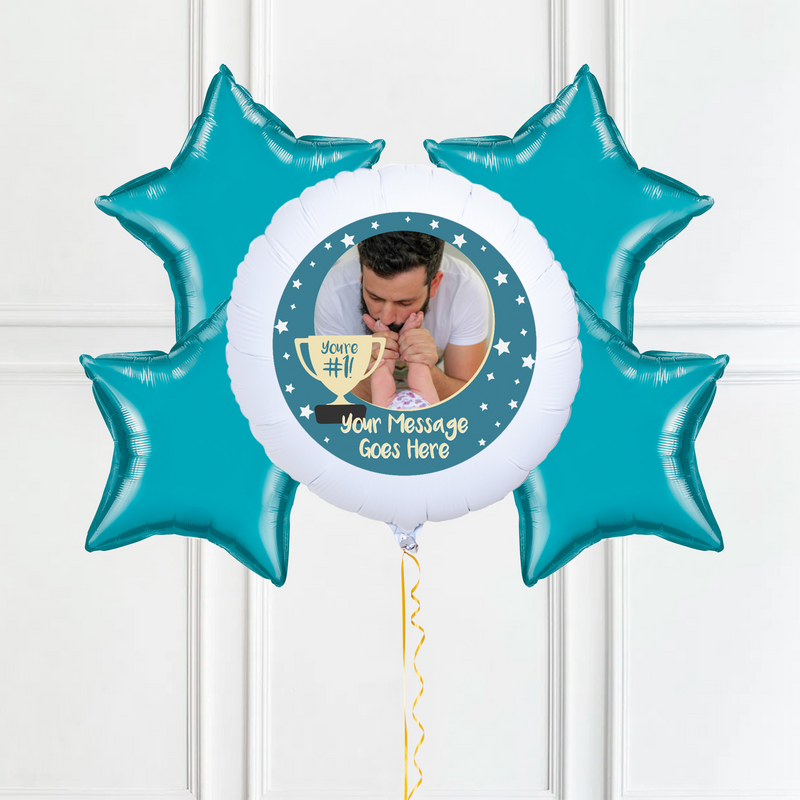 Personalised Photo Balloon - You’re Number 1: Blue