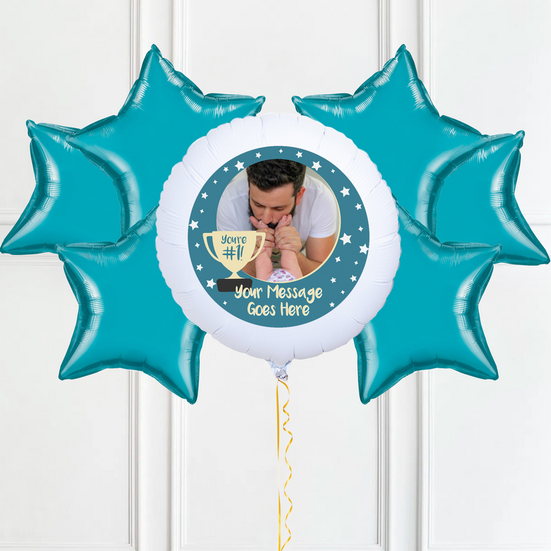 Personalised Photo Balloon - You’re Number 1: Blue