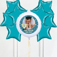 Personalised Photo Balloon - You’re Number 1: Blue Single Photo 8 balloons Personalised Balloons