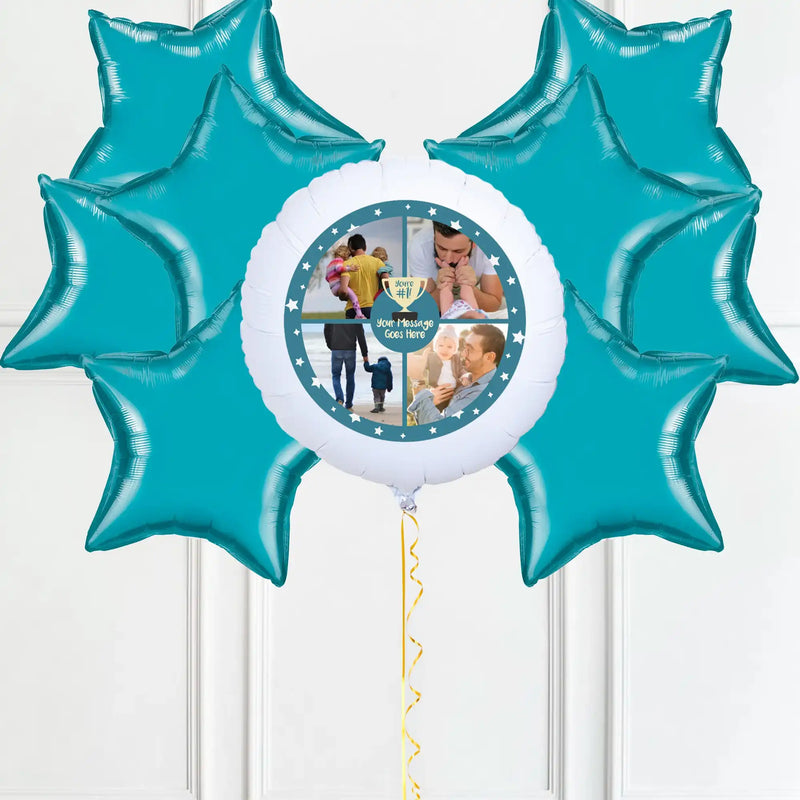Personalised Photo Balloon - You’re Number 1: Blue Multi Photo 8 balloons Personalised Balloons