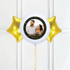Personalised Photo Balloon – Black & Gold Stars Single Photo 2 Balloons Personalised Balloons