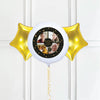 Personalised Photo Balloon – Black & Gold Stars Multi Photo 2 Balloons Personalised Balloons