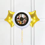 Personalised Photo Balloon – Black & Gold Stars