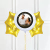Personalised Photo Balloon – Black & Gold Stars Single Photo 4 Balloons Personalised Balloons