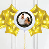 Personalised Photo Balloon – Black & Gold Stars Single Photo 8 Balloons Personalised Balloons