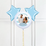Personalised Photo Balloon – Blue Stripes
