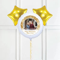 Personalised Photo Balloon – Gold Lustre Single Photo 2 Balloons Personalised Balloons