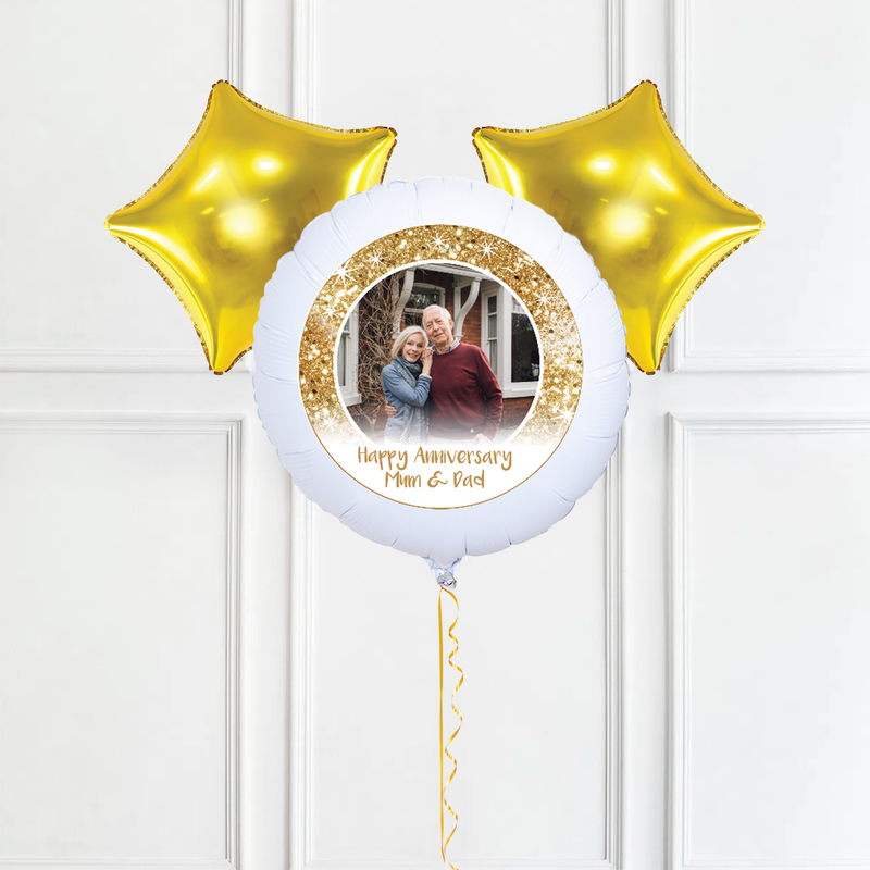 Personalised Photo Balloon – Gold Lustre
