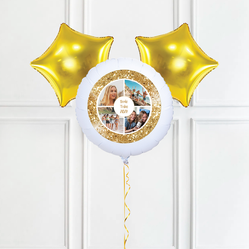 Personalised Photo Balloon – Gold Lustre