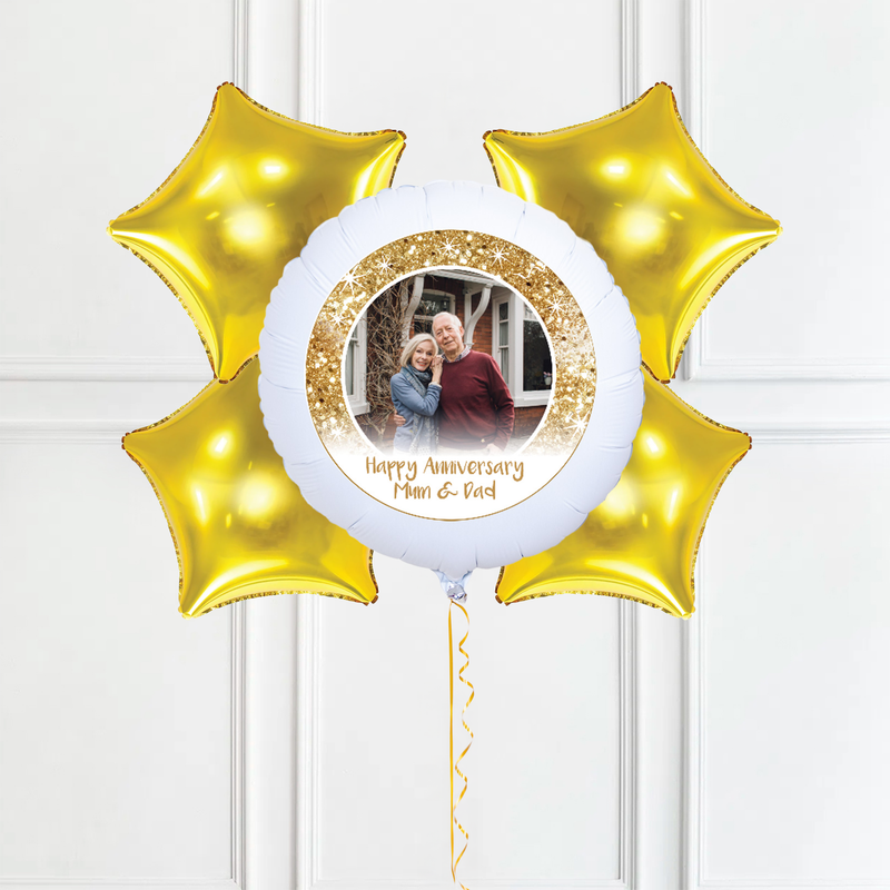Personalised Photo Balloon – Gold Lustre