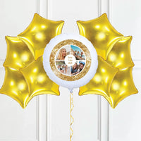 Personalised Photo Balloon – Gold Lustre Multi Photo 8 Balloons Personalised Balloons