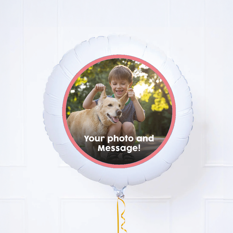 Personalised Pet Photo Balloon - Pink or Blue Outlined