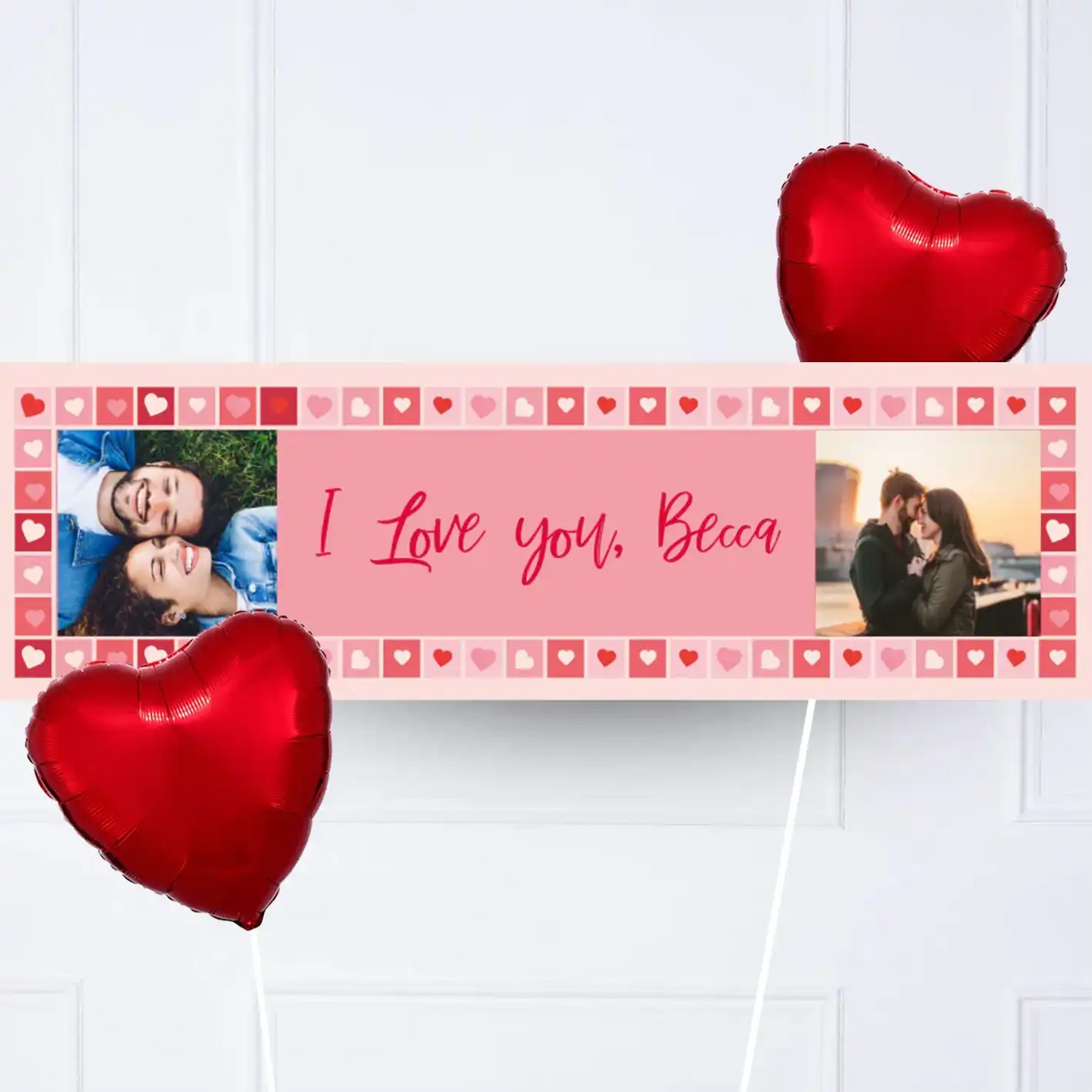 Photo Heart Collage Personalised Party Banner Personalised Banner