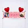 Photo Heart Collage Personalised Party Banner Photo 2 Balloons Personalised Banner