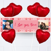 Photo Heart Collage Personalised Party Banner Personalised Banner