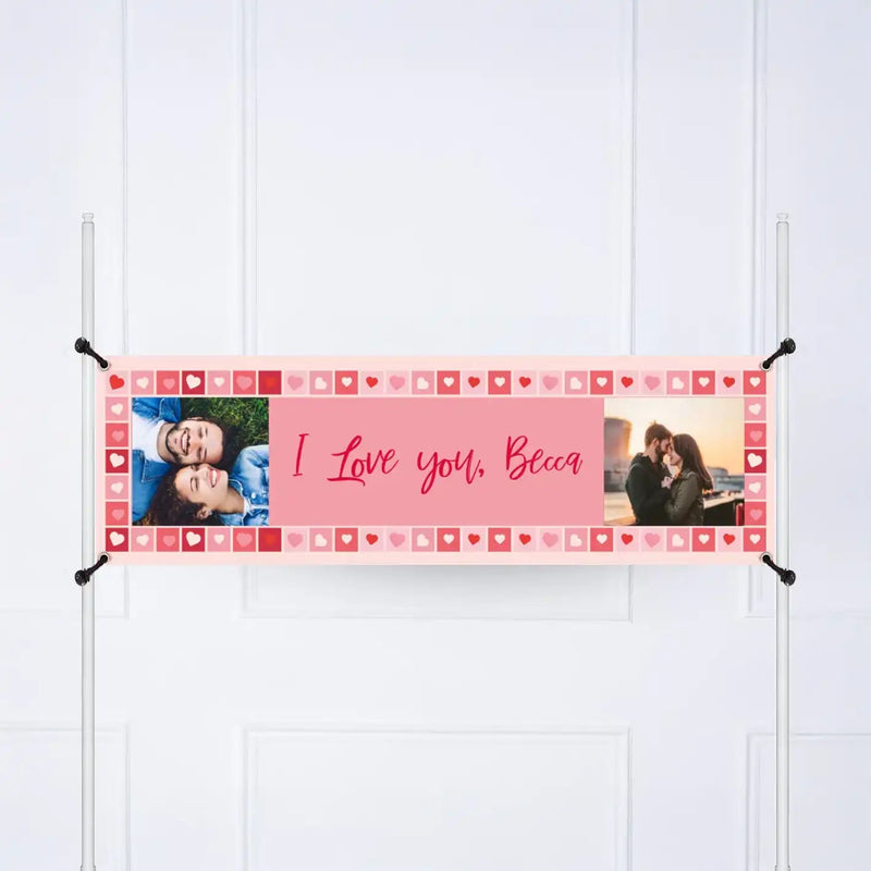 Photo Heart Collage Personalised Party Banner Photo None Personalised Banner
