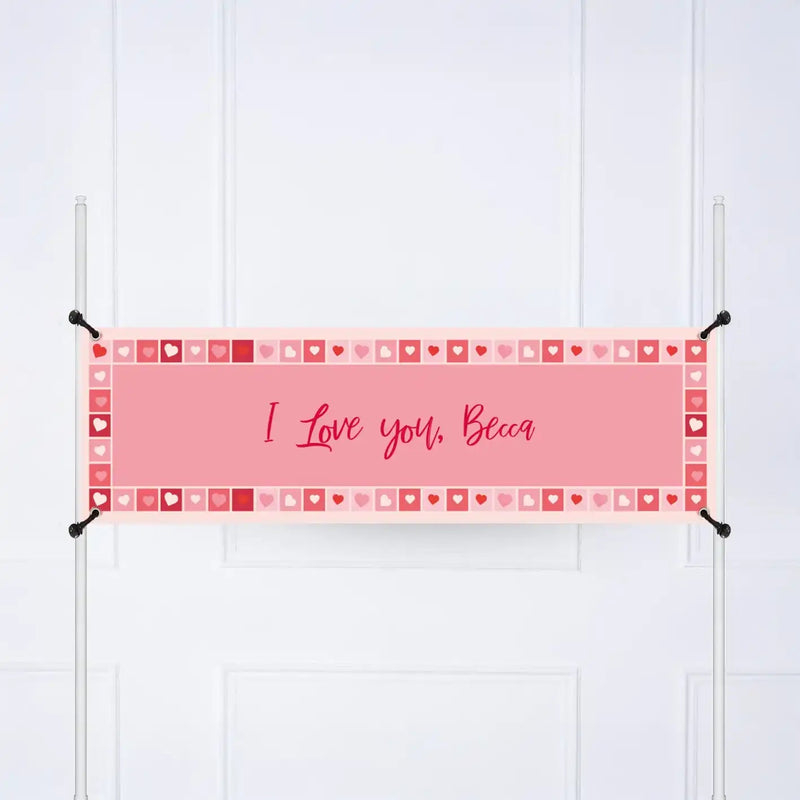 Photo Heart Collage Personalised Party Banner Message None Personalised Banner