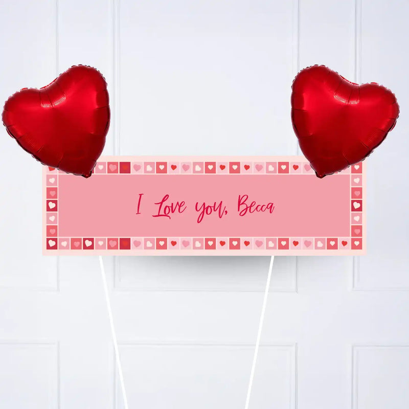 Photo Heart Collage Personalised Party Banner Personalised Banner