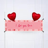 Photo Heart Collage Personalised Party Banner Message 2 Balloons Personalised Banner