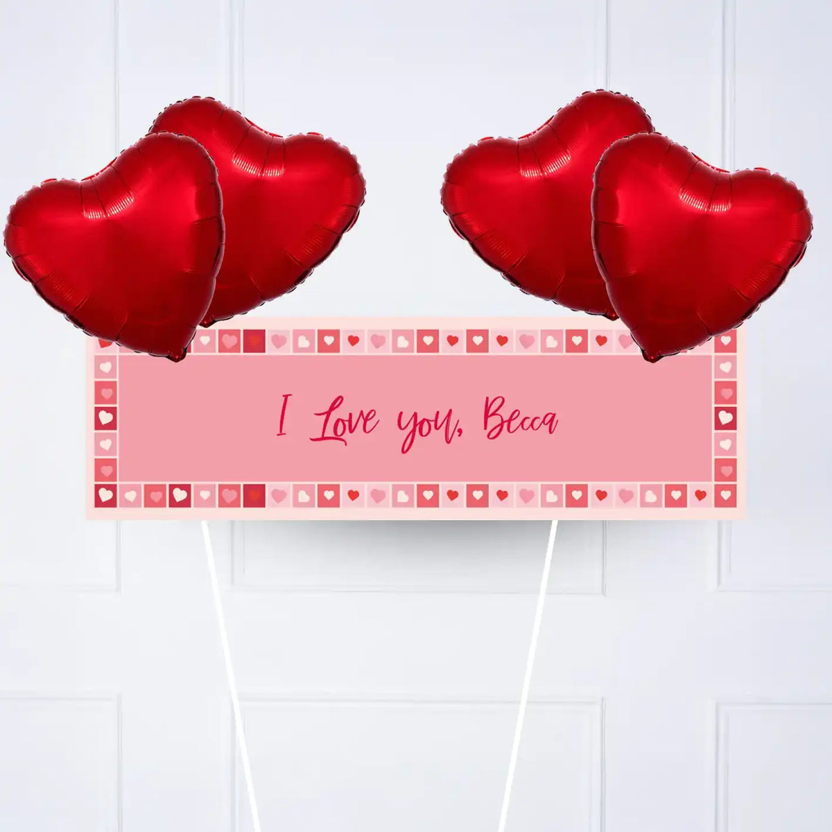 Photo Heart Collage Personalised Party Banner Personalised Banner