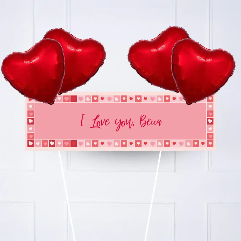 Photo Heart Collage Personalised Party Banner Personalised Banner