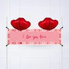 Photo Heart Collage Personalised Party Banner Message 4 Balloons Personalised Banner