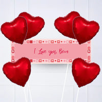 Photo Heart Collage Personalised Party Banner Personalised Banner