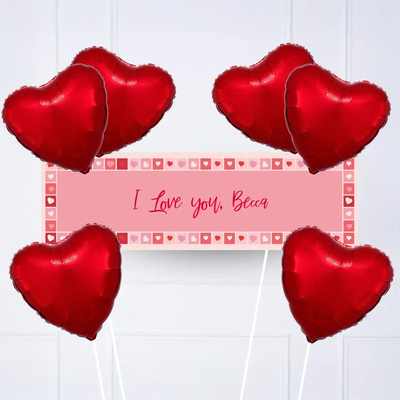 Photo Heart Collage Personalised Party Banner Personalised Banner