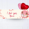 Heart Confetti Personalised Party Banner Photo and Message 2 Balloons Personalised Banner