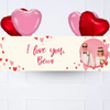 Heart Confetti Personalised Party Banner Photo and Message 4 Balloons Personalised Banner