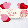 Heart Confetti Personalised Party Banner Photo and Message 6 Balloons Personalised Banner