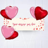 Heart Confetti Personalised Party Banner Message 6 Balloons Personalised Banner
