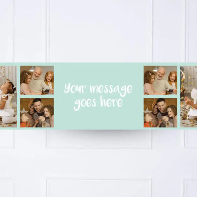 Coloured Collage Personalised Party Banner Blue None Personalised Banner