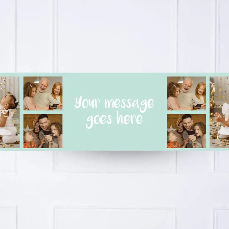 Coloured Collage Personalised Party Banner Blue None Personalised Banner