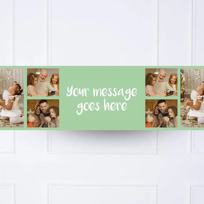 Coloured Collage Personalised Party Banner Green None Personalised Banner