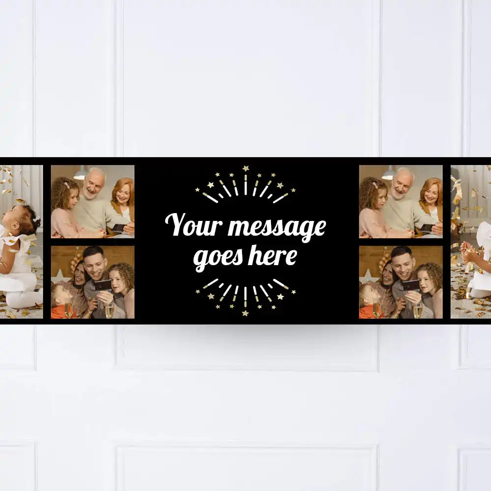 Black Milestone Personalised Party Banner None Personalised Banner