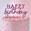 Pink Glitter Acrylic Happy Birthday Cake Topper General Party