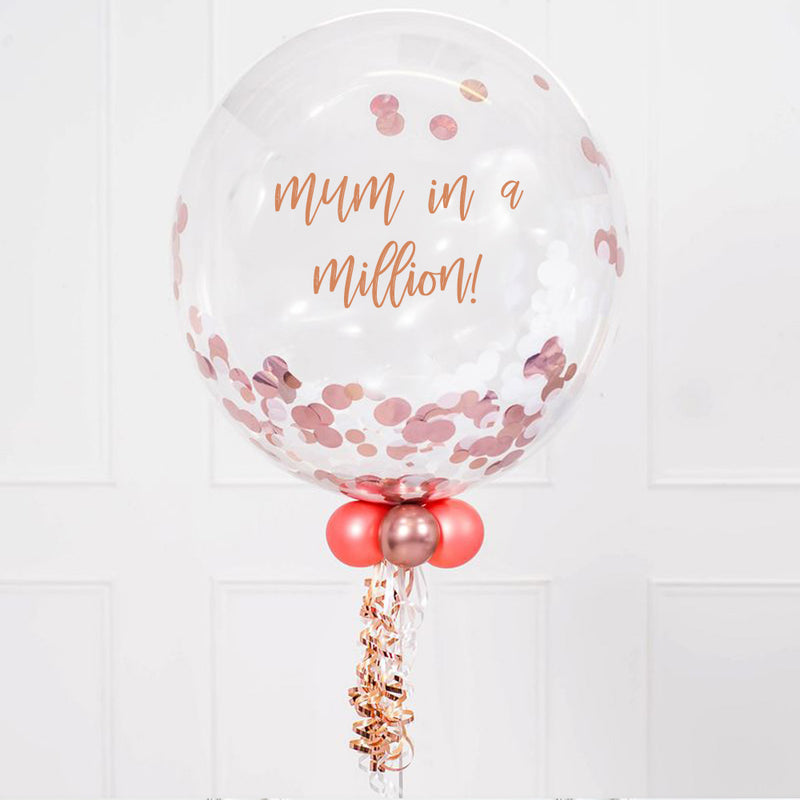 Personalised Bubble Balloon in a box - Clear Mothers Day Balloon Bunch