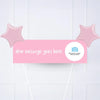 Coloured Personalised Party Banner Pink 2 Balloons Personalised Banner